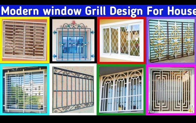 Elegant metal window grills and balcony railings